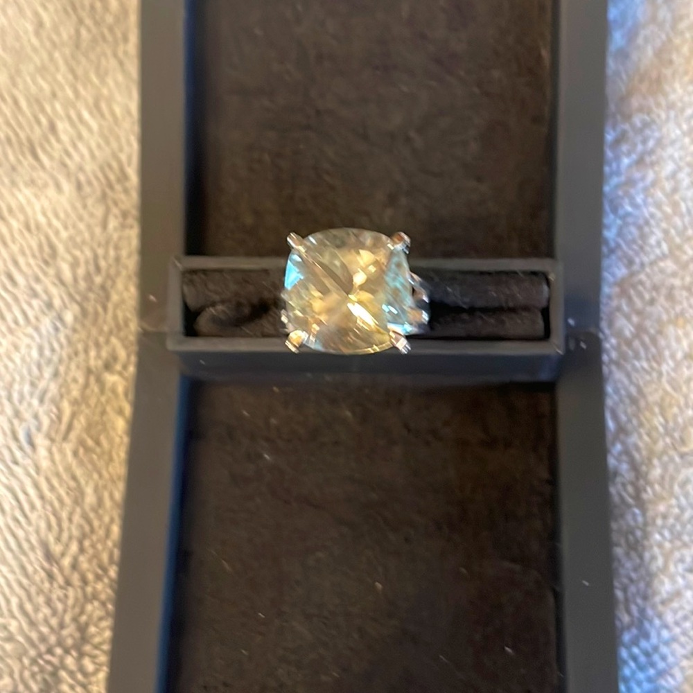 Prasiolite ring sterling silver size 6